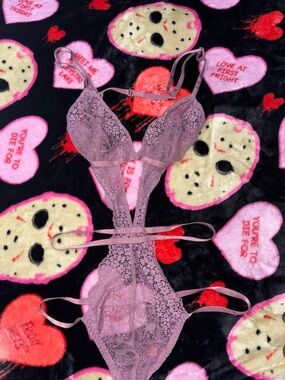 Victoria Secret Lace Strappy Teddy Bodysuit Lingerie